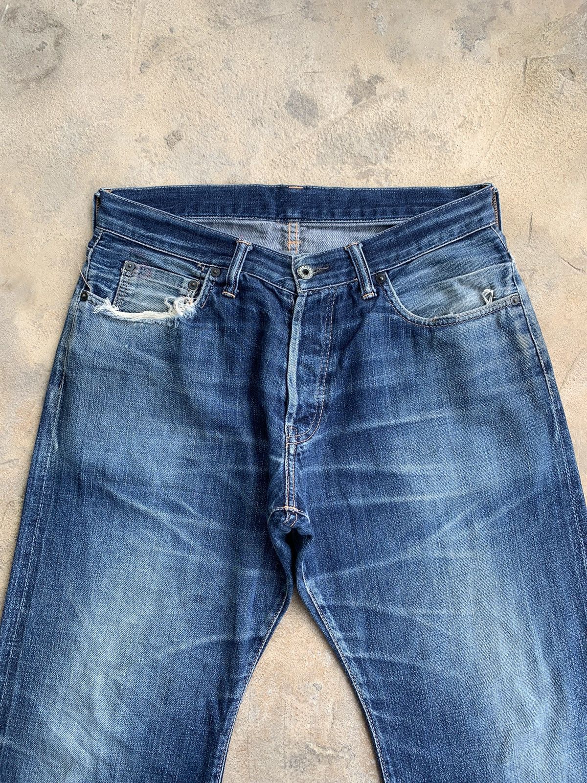 Japanese Brand × Vintage Unknown Japanese Brand Selvedge Distressed Denim Size US 31 - 4 Thumbnail