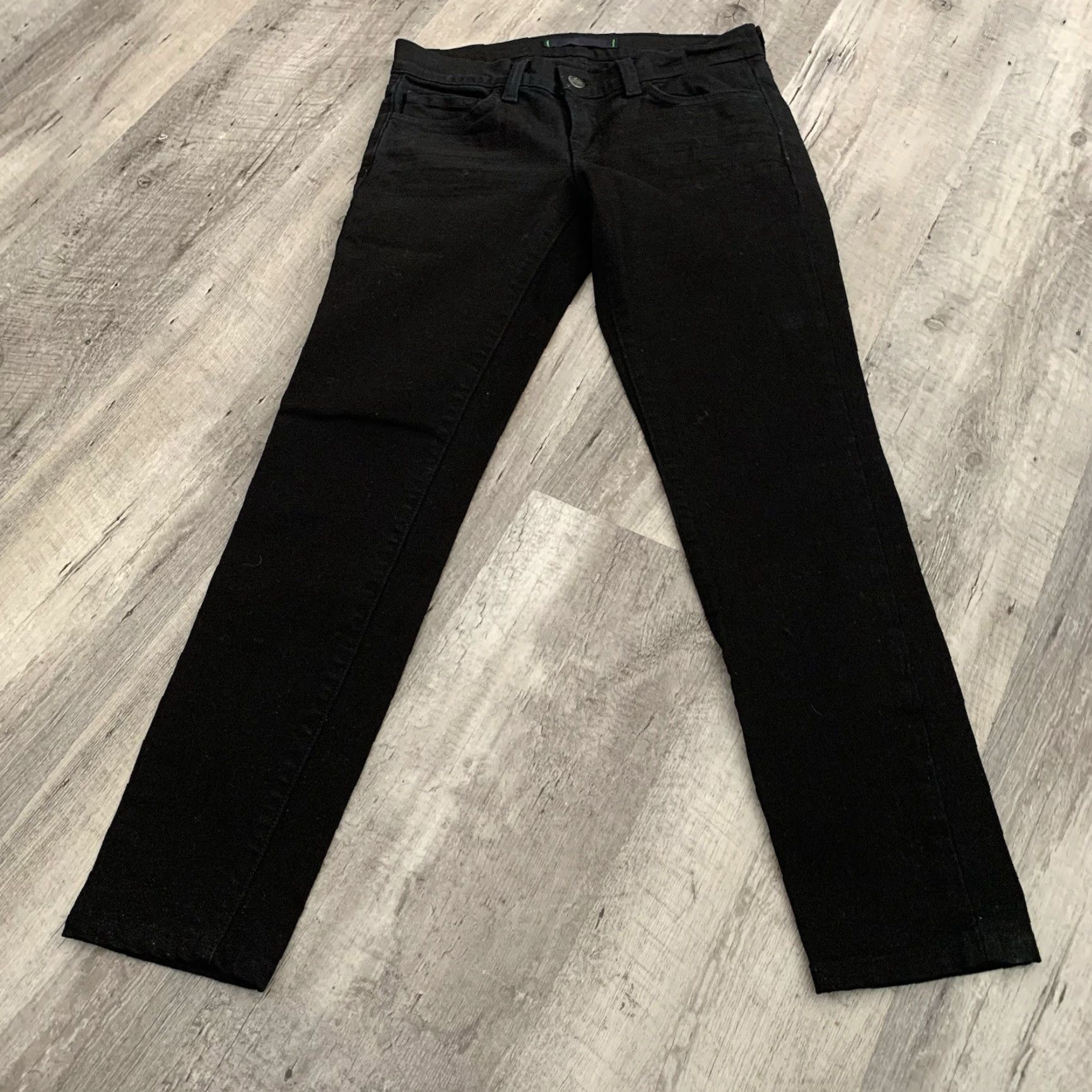 J Brand J Brand Jeans Womens 26 Black Skinny Leg JETT Dark Wash Denim Stretch Low Rise Jeans Size 26" / US 2 / IT 38 - 5 Thumbnail