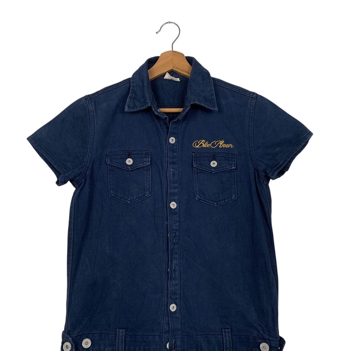 Japanese Brand Moon Blue Hoist Metropolis USA Jumpsuit Size 32" / US 10 / IT 46 - 3 Thumbnail