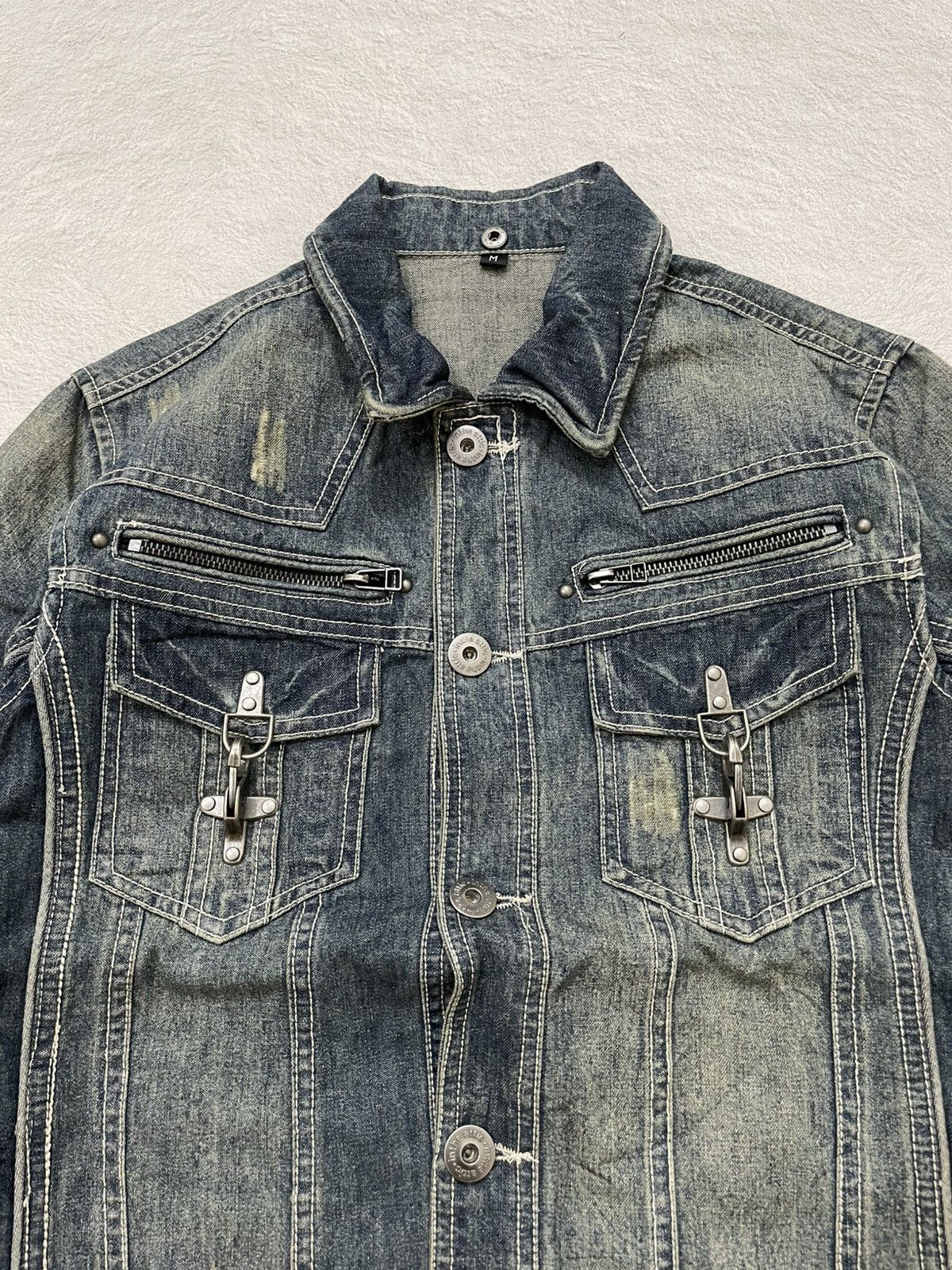 In The Attic 2000s in the attic Grunge Denim Jacket Heavy Washed Y2K LGB Size US M / EU 48-50 / 2 - 3 Thumbnail