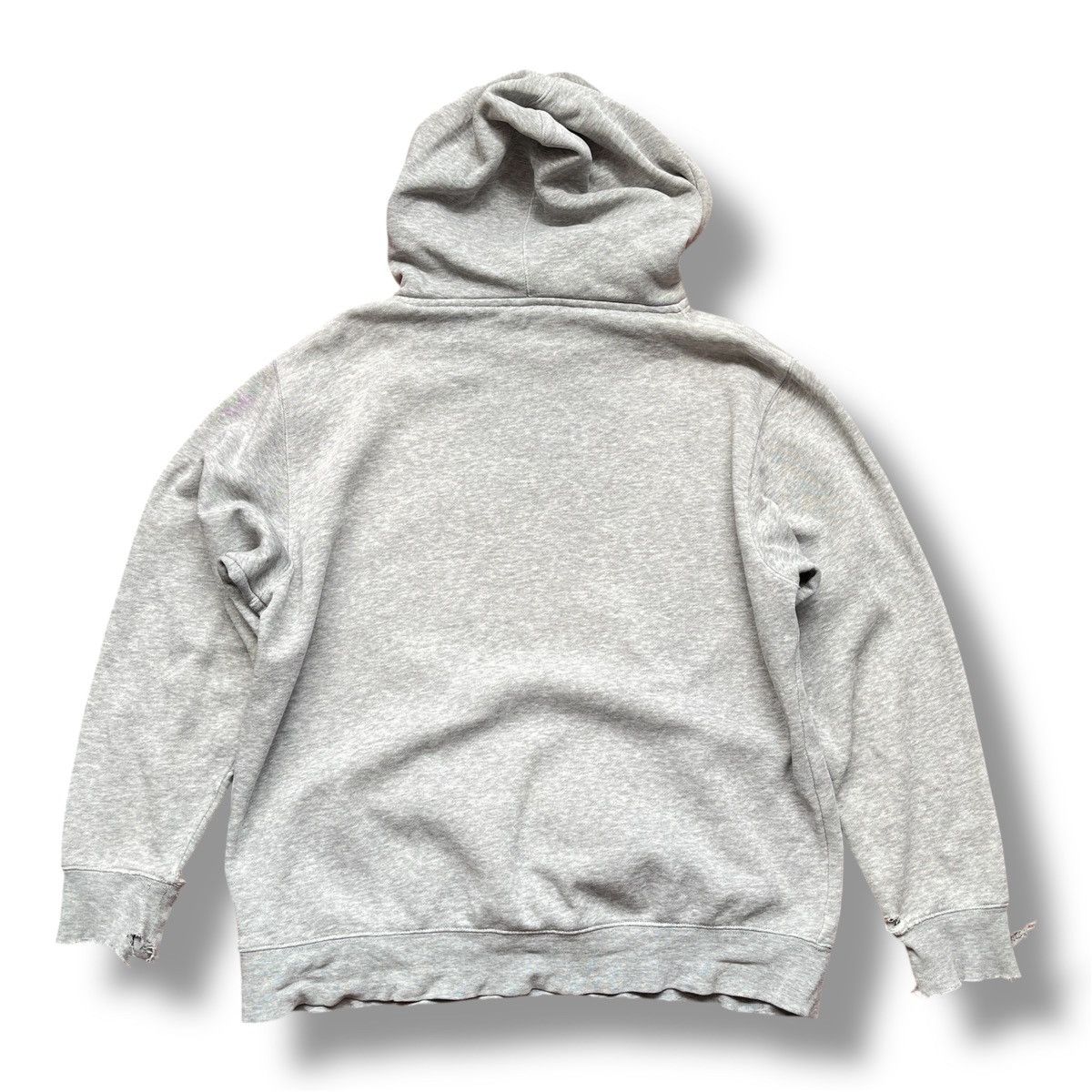 VINTAGE STUSSY SKULL BIG LOGO FRONT DISTRESSED HOODIE