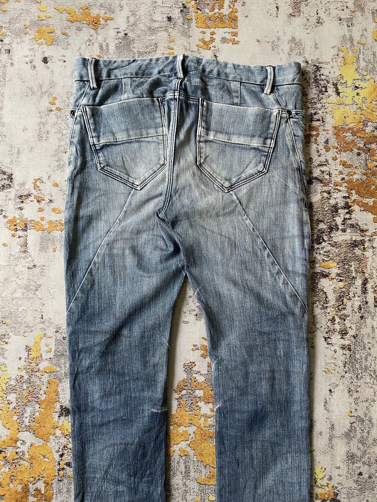 Japanese Brand Johnny Wolf Faded Blue Distressed Rick Owens Style Jeans Size US 30 / EU 46 - 14 Thumbnail