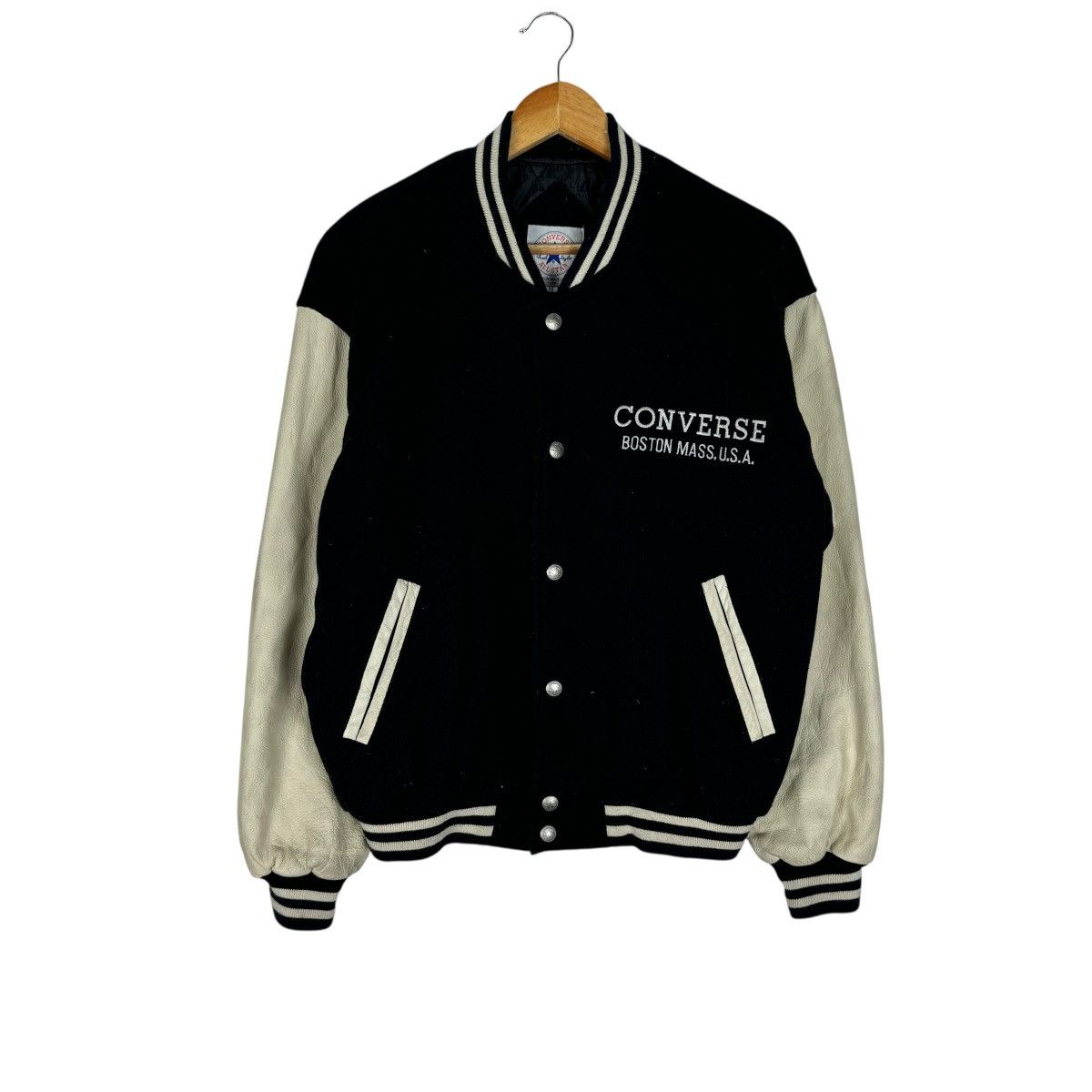 Converse 🌟VTG CONVERSE CHUCK TAYLOR VARSITY COWHIDE LEATHER JACKET Size US M / EU 48-50 / 2 - 2 Thumbnail