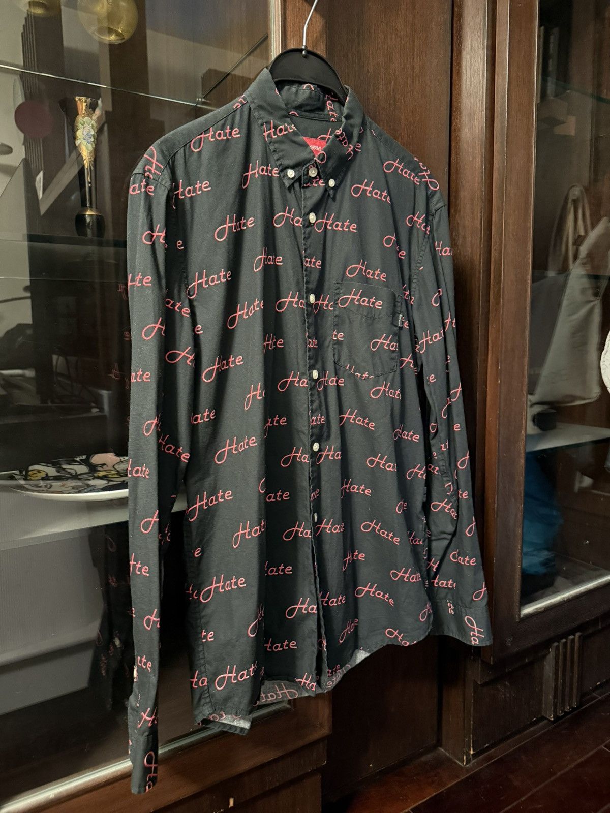 Supreme Supreme Hate Button Up L/S Shirt FW13 Size US M / EU 48-50 / 2 - 2 Thumbnail