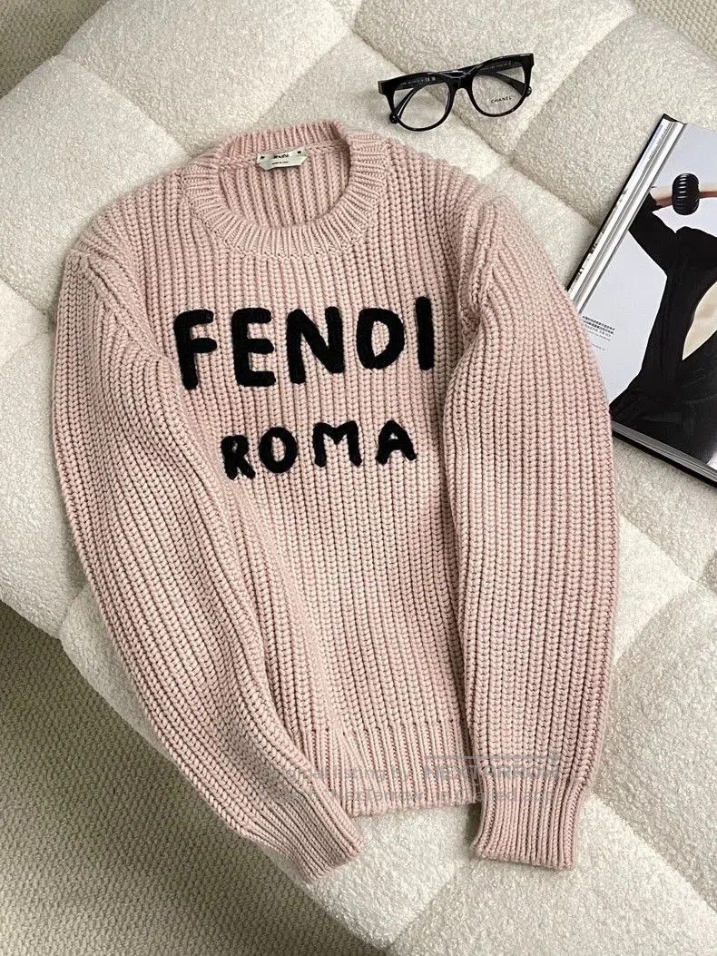 Fendi Pink Letter Sweater Size 4.