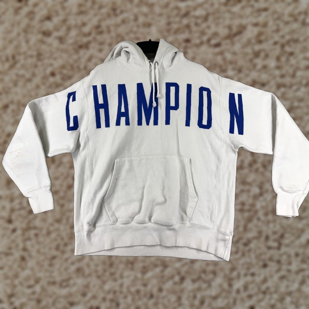 Champion Champion Hoodie Adult Large White Read Spellout READ Reverse Weave Sweatshirt Logo Vintage No Size US L / EU 52-54 / 3 - 1 Thumbnail