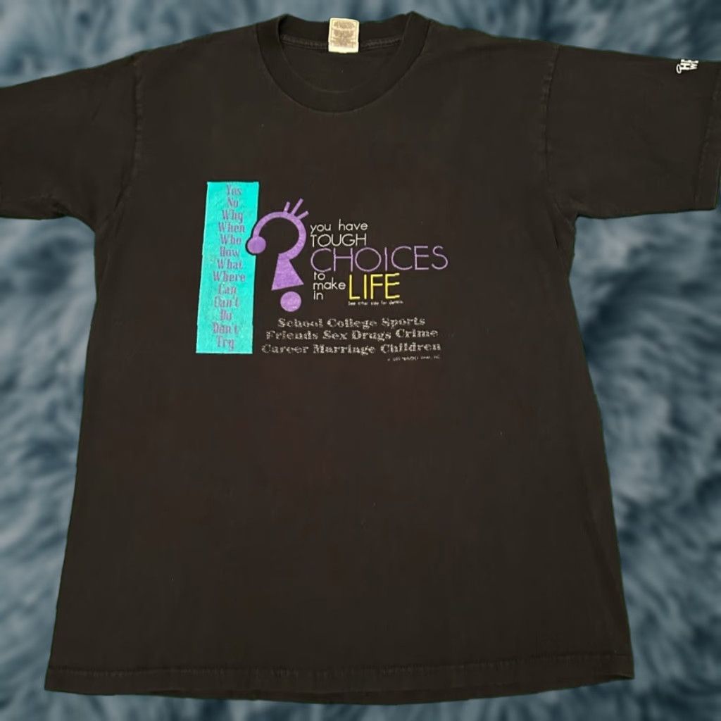 Vintage VINTAGE 90s Jesus Tee Shirt Tough Choices Jesus Choice 1999 VTG Shirt Mens Large Size US L / EU 52-54 / 3 - 1 Thumbnail