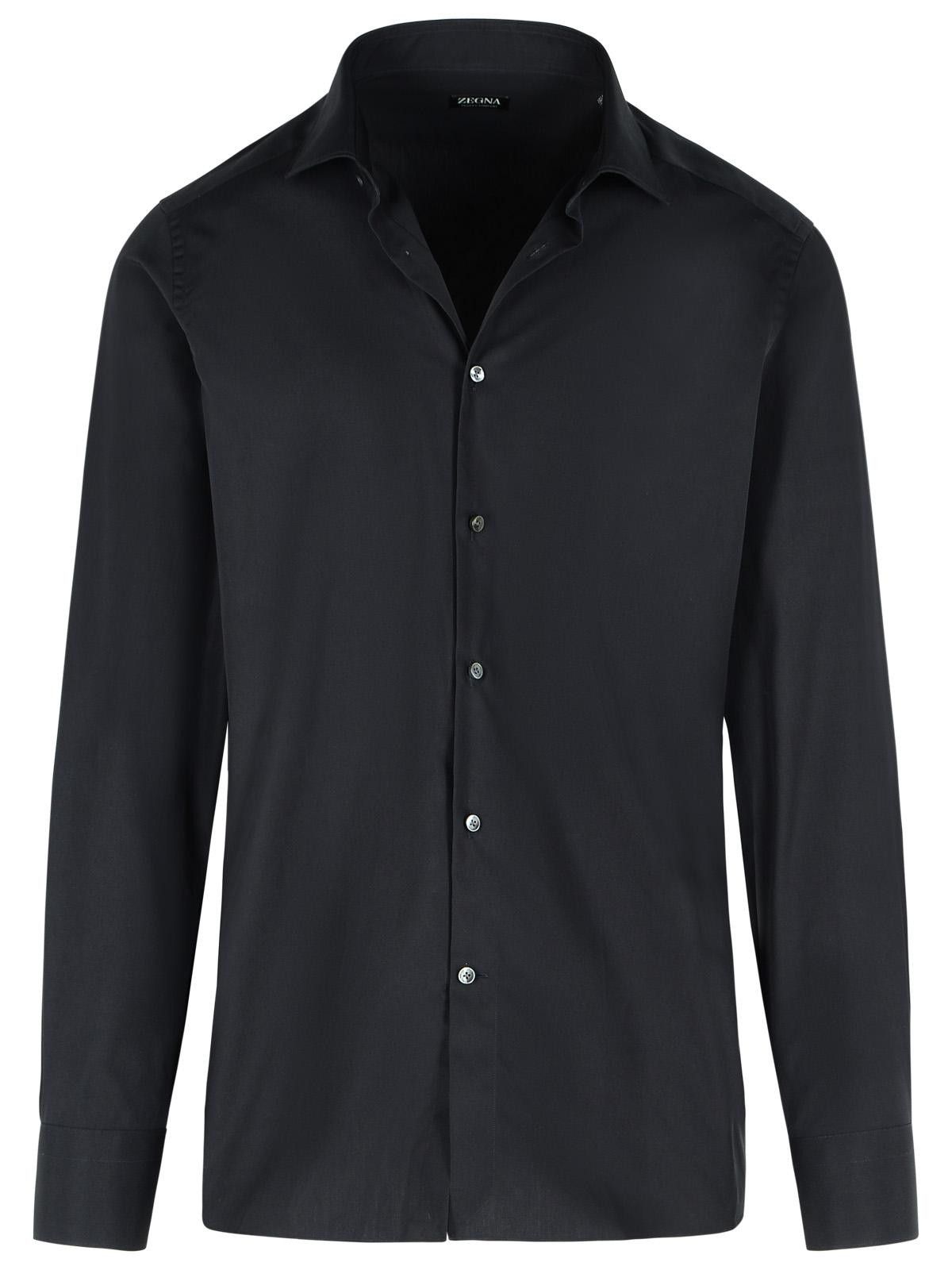 Ermenegildo Zegna ZEGNA 'Trofeo' Black Cotton Shirt Size US XXL / EU 58 / 5 - 1 Thumbnail