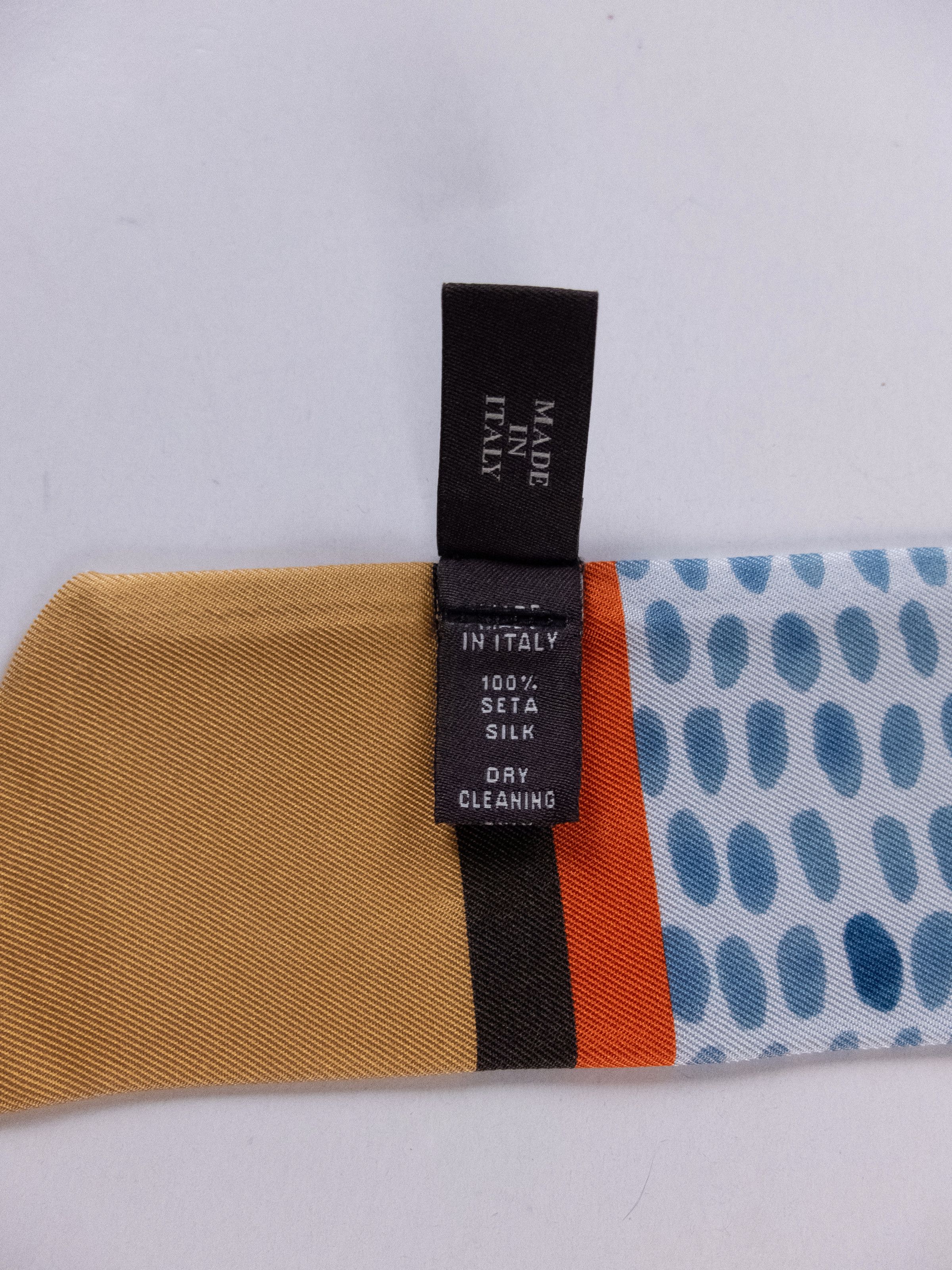 Loro Piana LORO PIANA Gocce D'Autunno blue teardrop silk mitzah scarf Size ONE SIZE - 3 Thumbnail