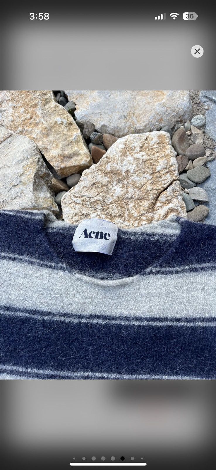 Acne Studios Acne Studios Lima AW11 alpaca wool striped sweater navy y2k Size S / US 4 / IT 40 - 8 Thumbnail
