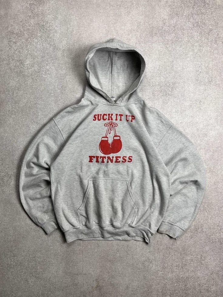 Vintage VINTAGE 90s BOXY SUCK IT UP FITNESS HOODIE Y2K M Size US M / EU 48-50 / 2 - 1 Thumbnail