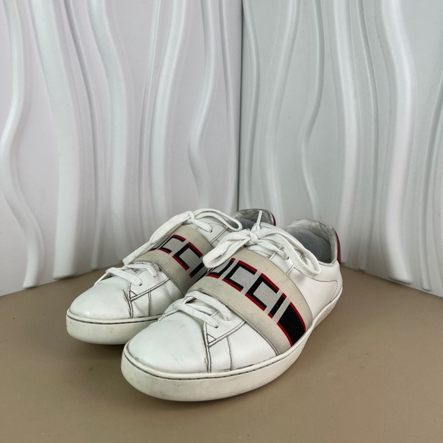 Gucci Gucci Womens White & Red Logo Webbing Low-Top Sneakers Size Size US 6.5 / IT 36.5 - 1 Thumbnail