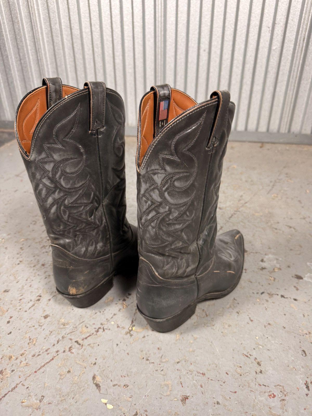 Acme Clothing 70s Vintage Acme Satin Black Made In Usa Cowboy Boots Size US 8.5 / EU 41-42 - 7 Thumbnail