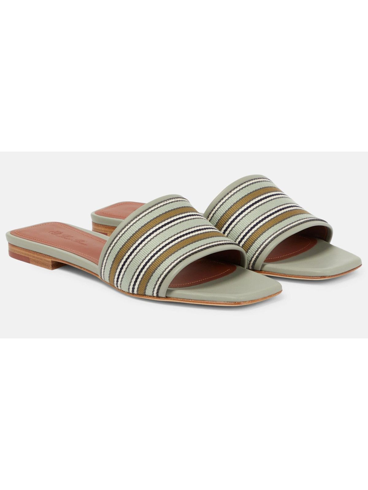 Loro Piana LORO PIANA Suitcase Stripes green slide sandals 8.5 38.5 Size US 8.5 / IT 38.5 - 1 Thumbnail