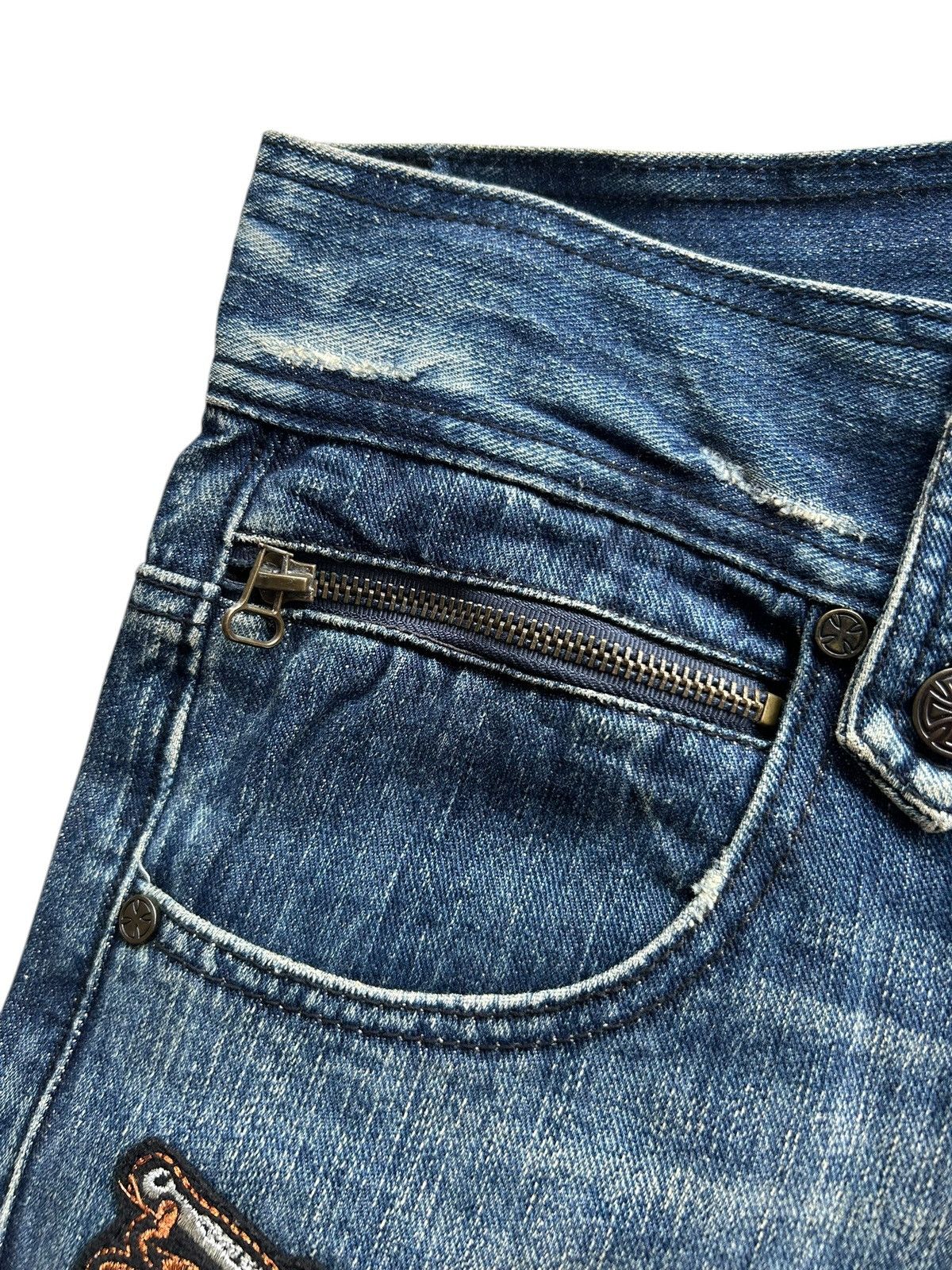 Kapital Flare Japanese Punk Style Distressed Denim Jeans Size US 32 / EU 48 - 6 Thumbnail