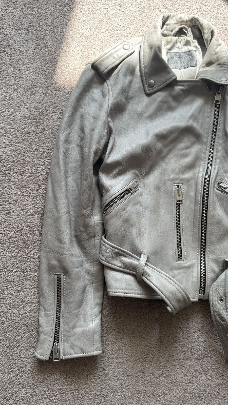 Japanese Brand Allsaints Biker Y2K Vintage Lambskin Leather Jacket Schott Size M / US 6-8 / IT 42-44 - 3 Thumbnail