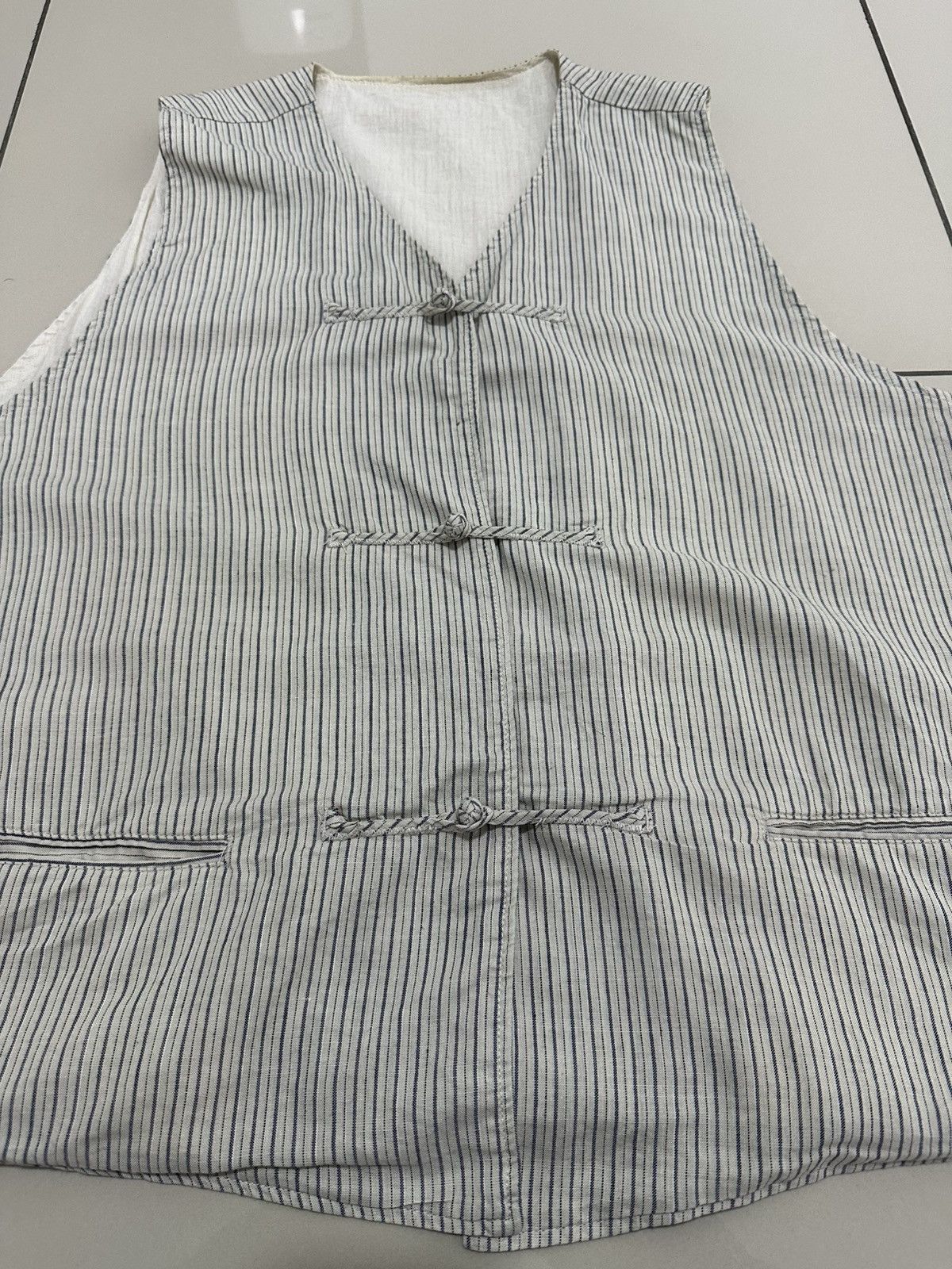 Kapital KAPITAL Vest Hickory Stripe Kiro Hirata Mandarin Button Size US L / EU 52-54 / 3 - 6 Thumbnail