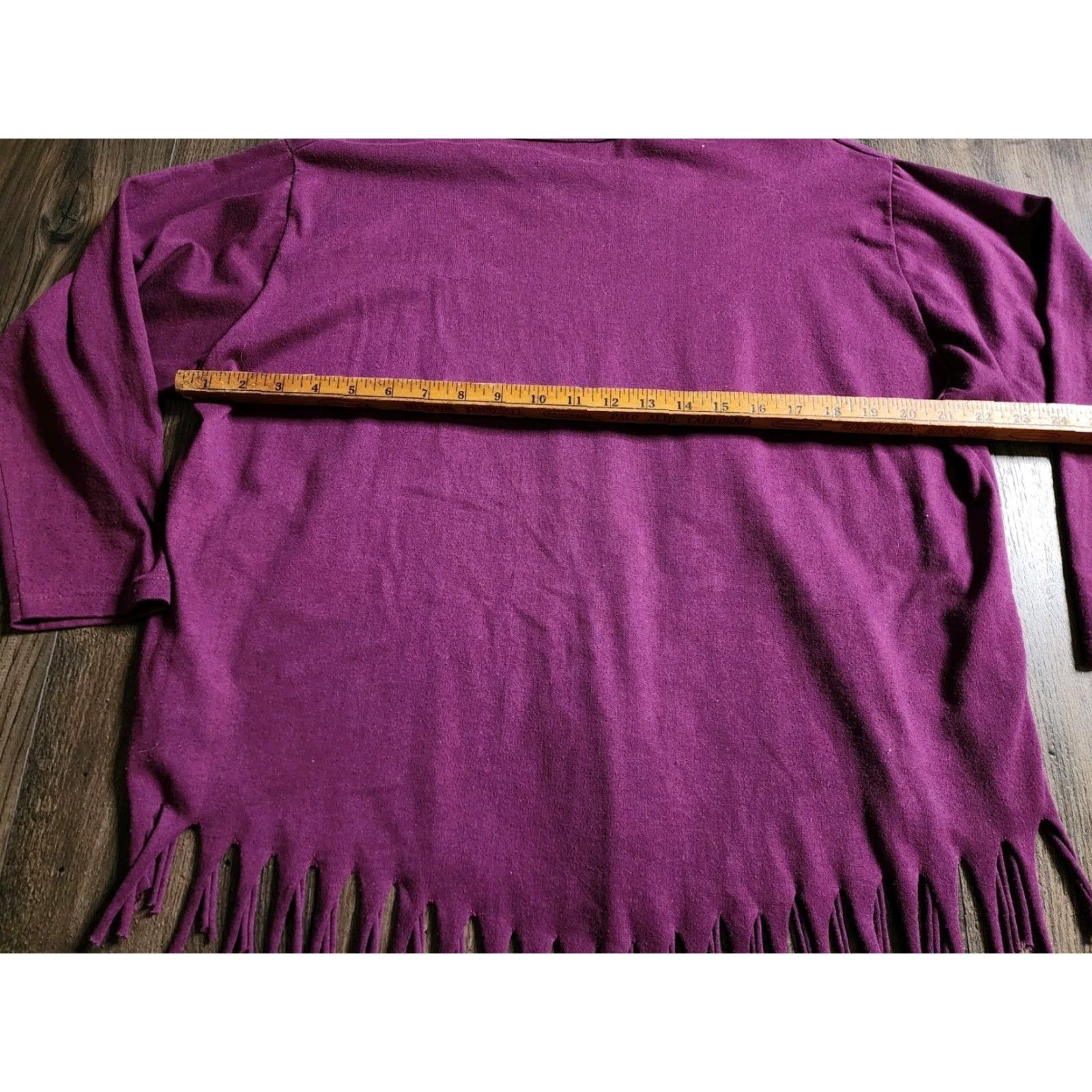 Vintage VINTAGE Sunbelt T-Shirt Ladies L 90s Hand Painted Fringe Long Sleeve Purple Crew Neck Cotton Blend Shirt Womens Size L / US 10 / IT 46 - 6 Thumbnail