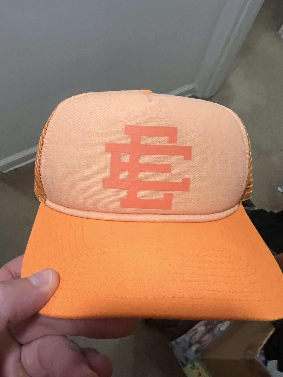 Eric Emanuel Eric Emanuel EE pumpkin & peach trucker SnapBack hat Size ONE SIZE - 1 Thumbnail