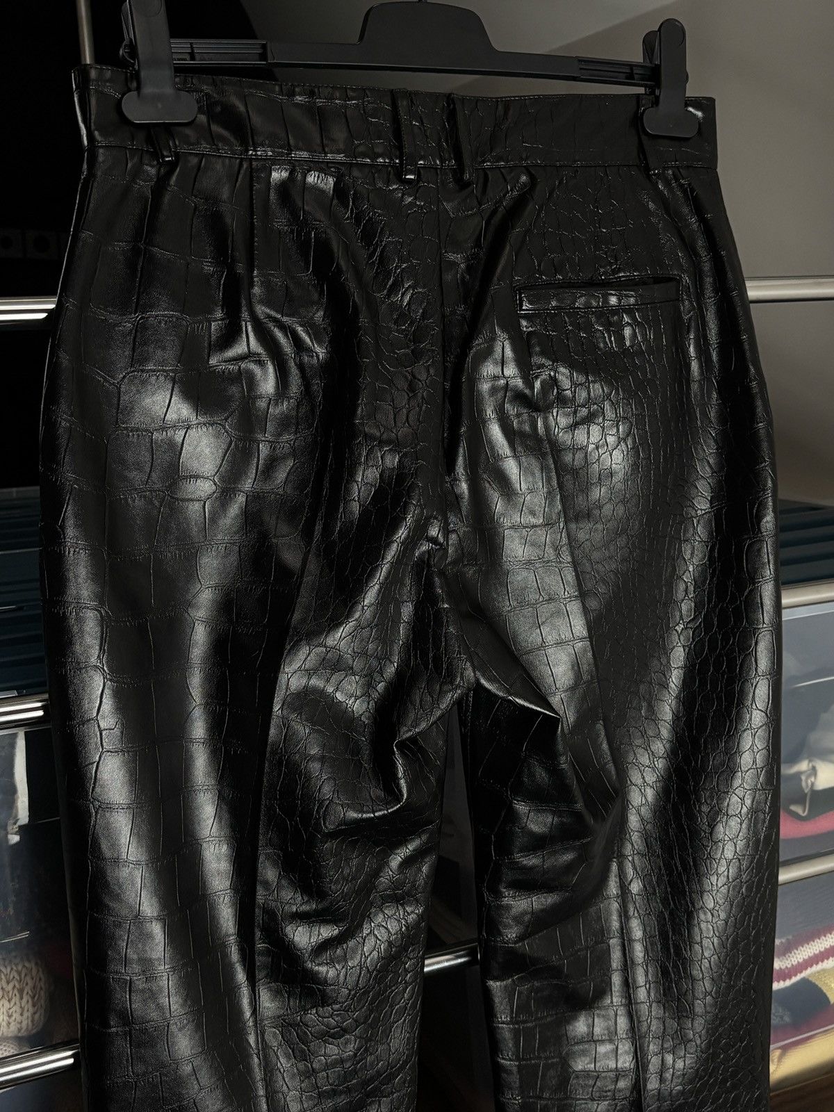 Han Kjobenhavn Han Kjobenhvn Black Croc Vegan Leather Avant Garde Pants Size US 30 / EU 46 - 7 Thumbnail
