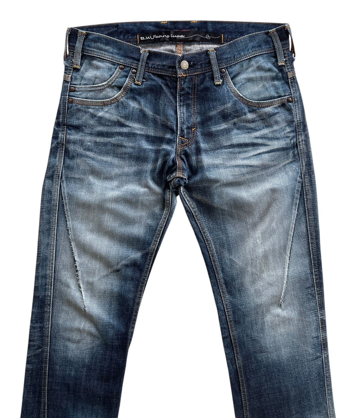Japanese Brand Vintage Blue Way Distressed Flare Denim Jeans Size US 33 - 3 Thumbnail