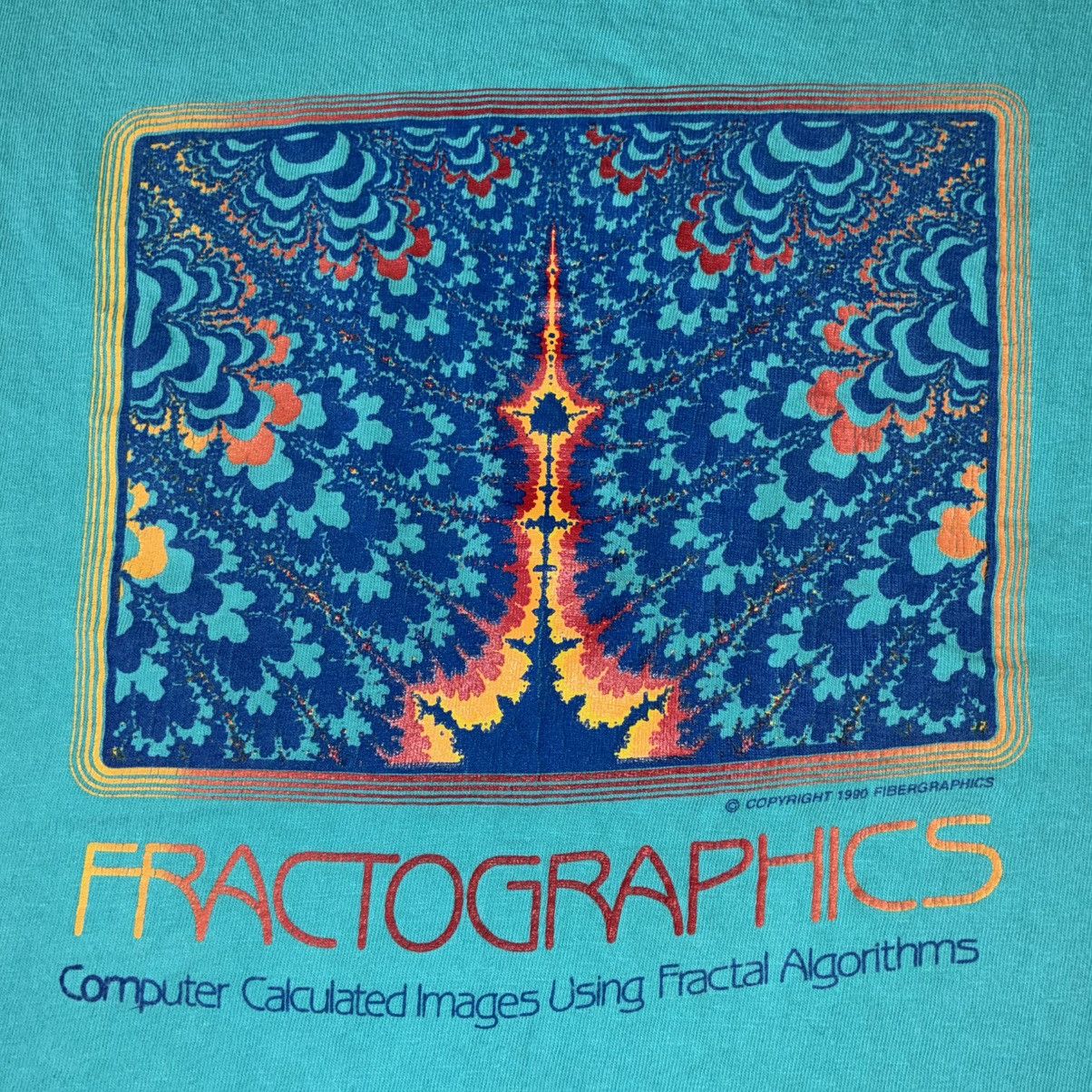 Hanes 90s Fractal Art Tee Shirt Size US L / EU 52-54 / 3 - 2 Thumbnail