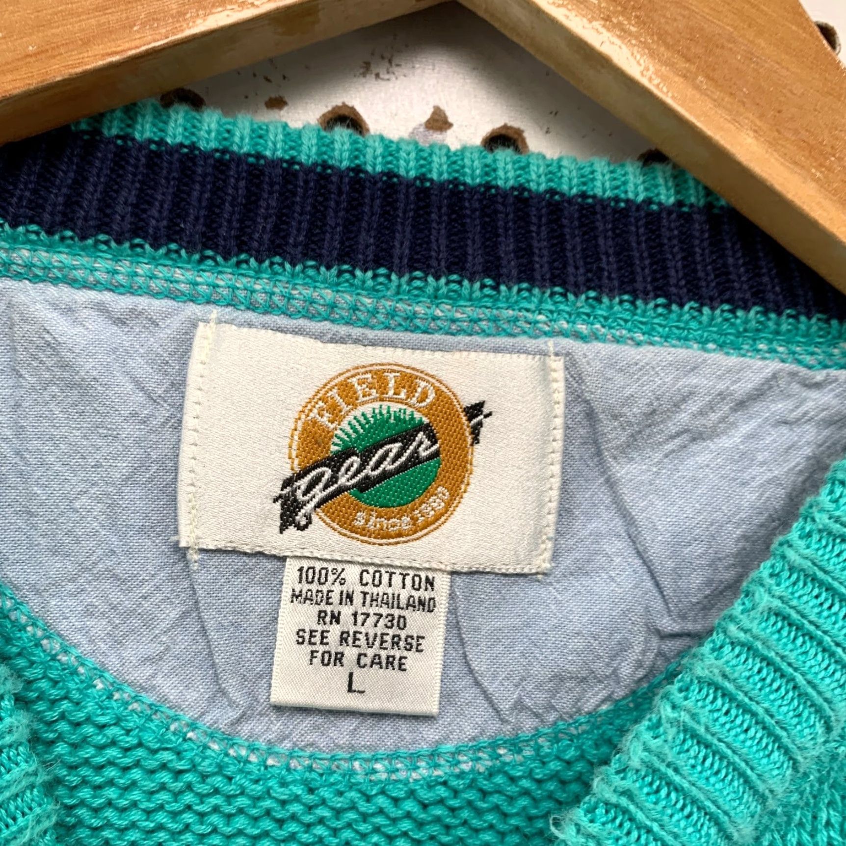 Altea VINTAGE Field Gear Sweater Mens Large Teal Knit Crewneck Pullover Outdoor Casual Winter Knitwear Size US L / EU 52-54 / 3 - 5 Thumbnail
