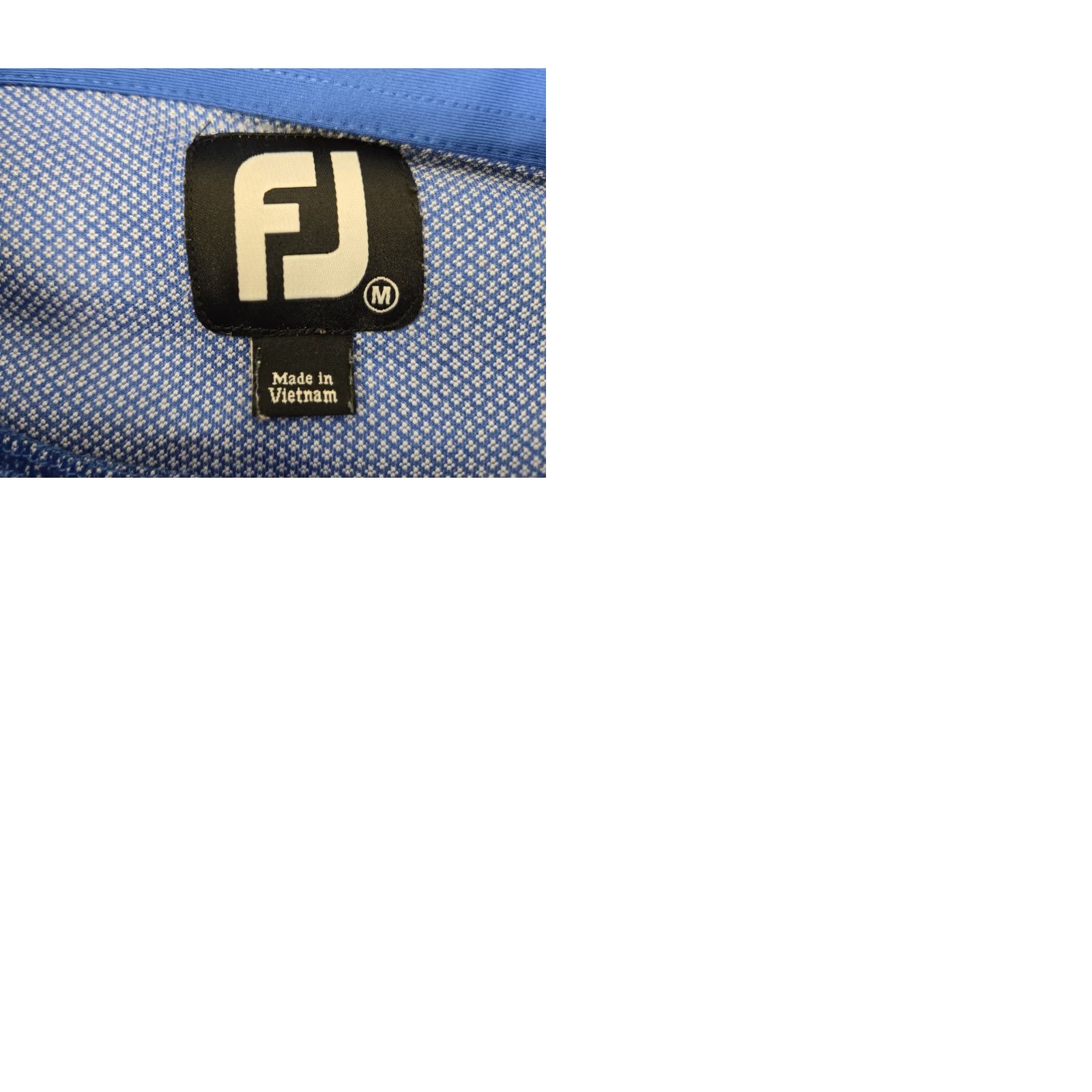 Footjoy FootJoy Polo Shirt Geometric Print Blue Polo Short Sleeve Regular Mens M Blue Geometric Print Sports Golf Tennis Walking Shirt Size US M / EU 48-50 / 2 - 9 Thumbnail