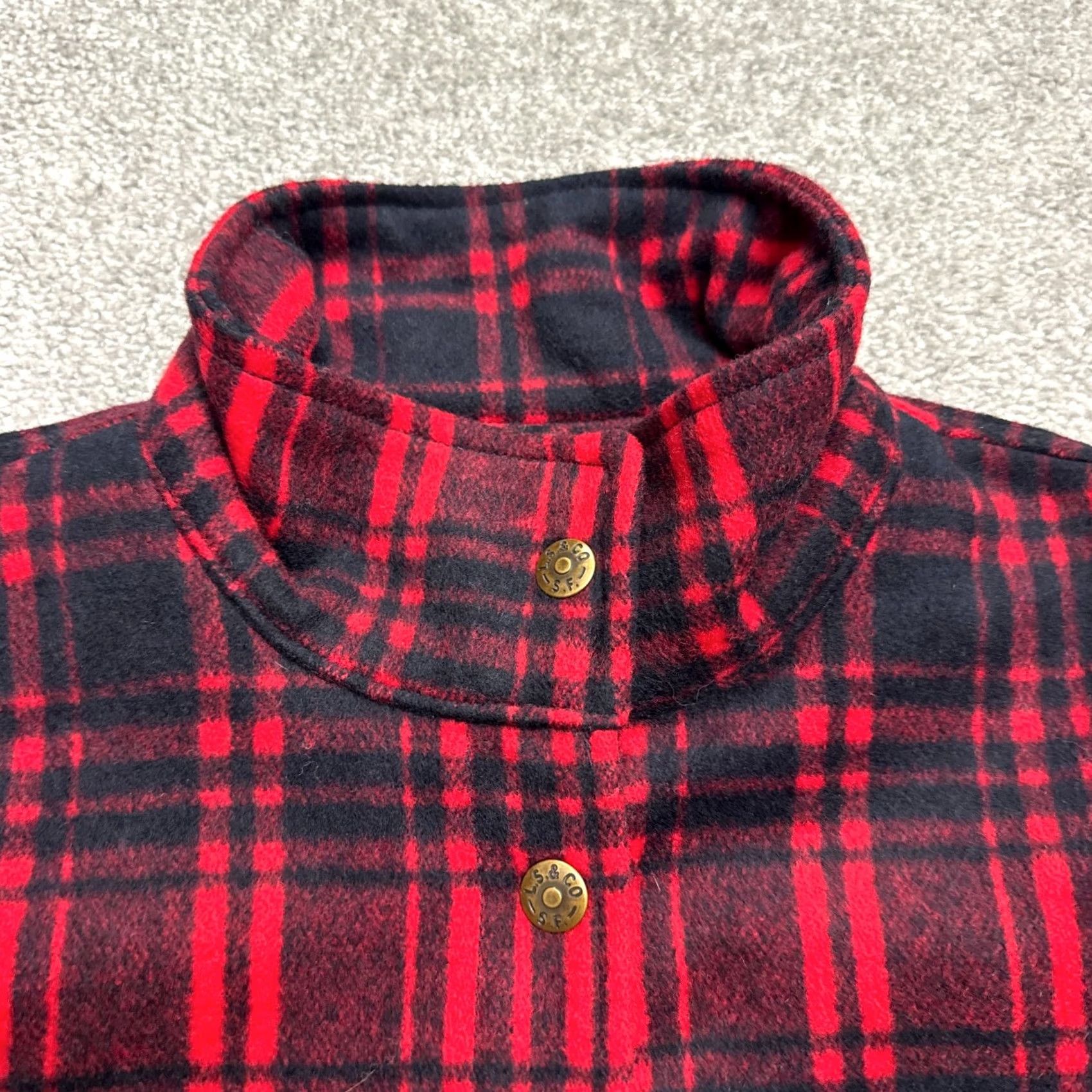 Levi's Levi's Field Jacket Womens Small Black Red Buffalo Plaid Cinch Waist Wool Blend Size S / US 4 / IT 40 - 4 Thumbnail