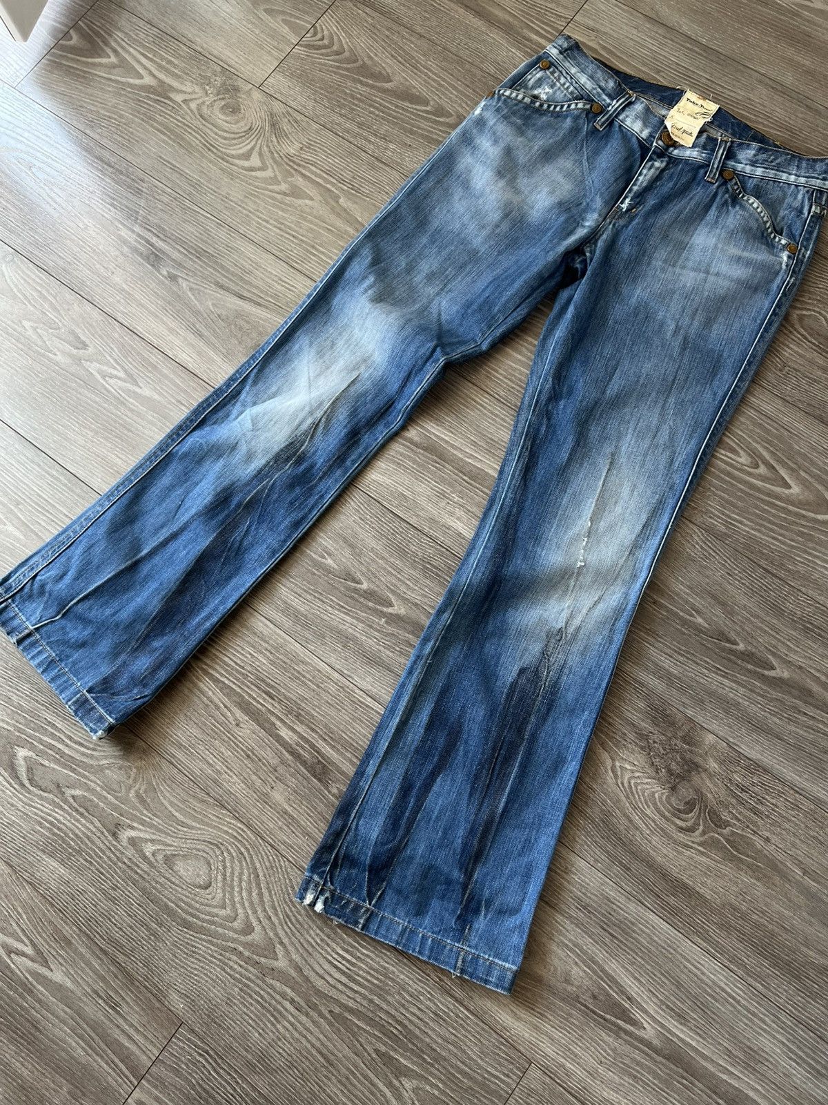 Designer ‼️Take Two 1st Grade HandMade Crafted Print Flared Jeans‼️ Size US 33 - 6 Thumbnail