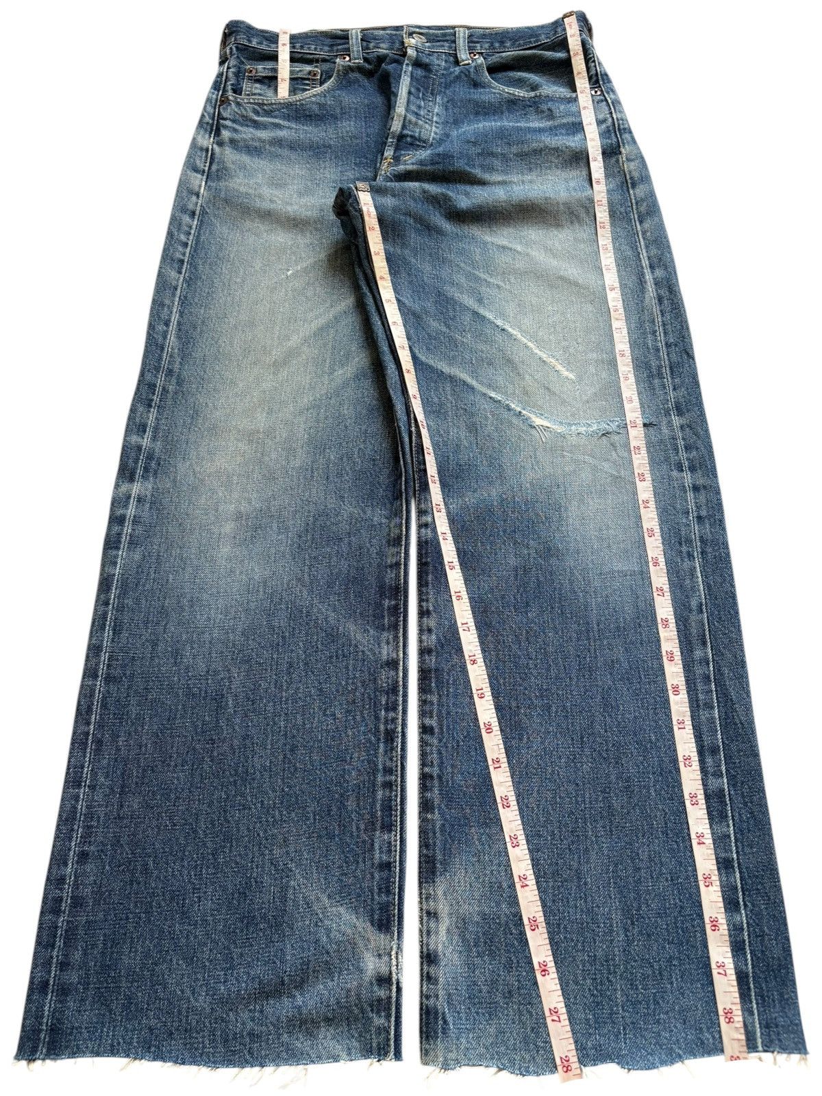 Levi's Vintage 80s Levis 503BXX Big E Selvedge Distress Baggy Jeans Size US 32 / EU 48 - 13 Thumbnail