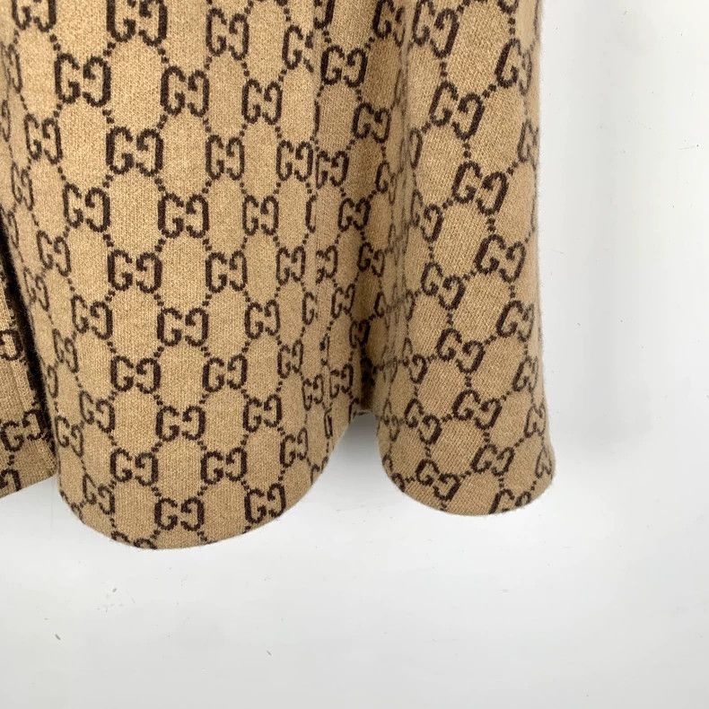 Gucci GucciBrown logo jacquard printed wool lapel cloak jacket 25 Size US XS / EU 42 / 0 - 4 Thumbnail