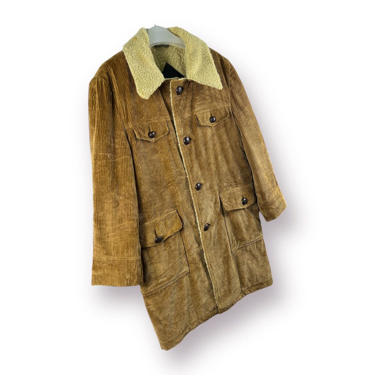 Japanese Brand Unknown Corduroy Shearling Trench Coat Size US S / EU 44-46 / 1 - 4 Thumbnail