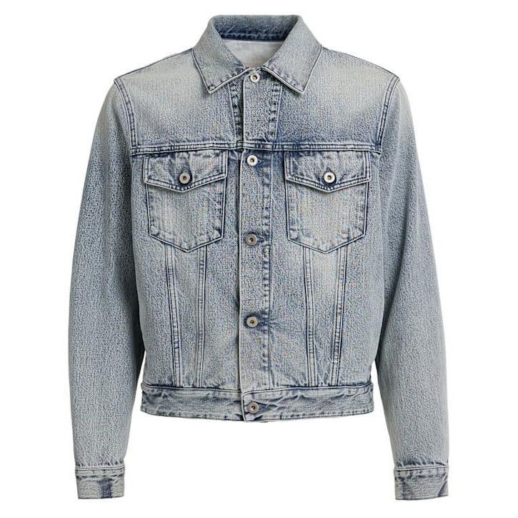 Jil Sander JIL SANDER Diagonal Antartic Denim Jacket New & Authentic (M Size US L / EU 52-54 / 3 - 1 Thumbnail