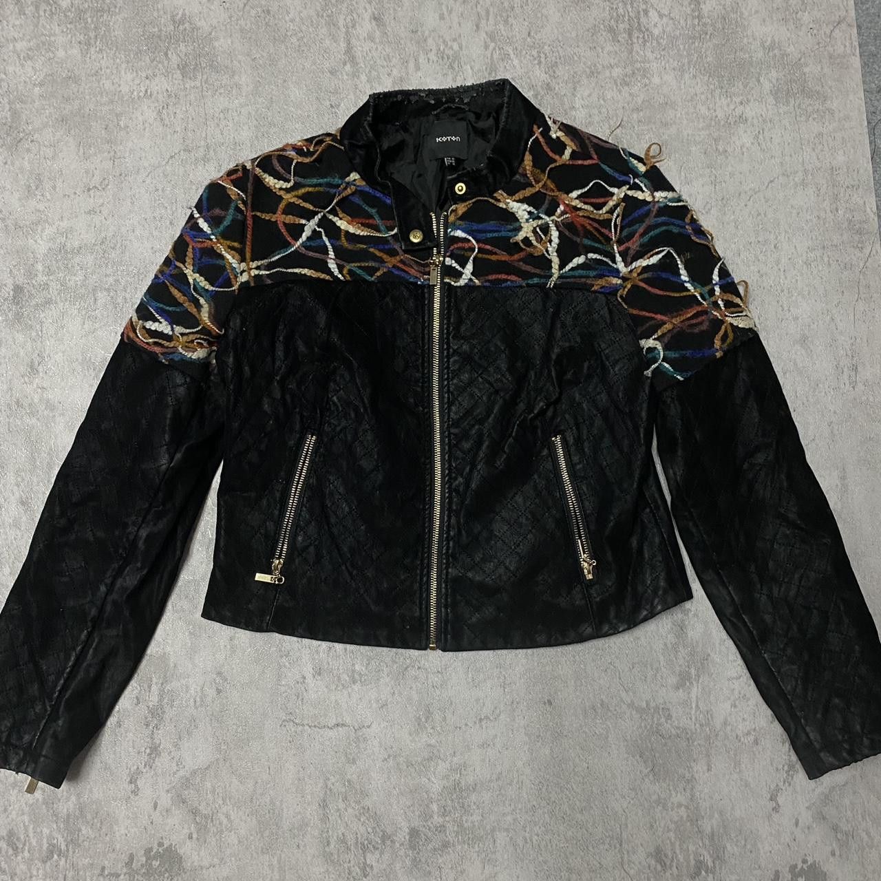 Other Black leather biker jacket with multicolored embroidered Size ONE SIZE - 1 Thumbnail