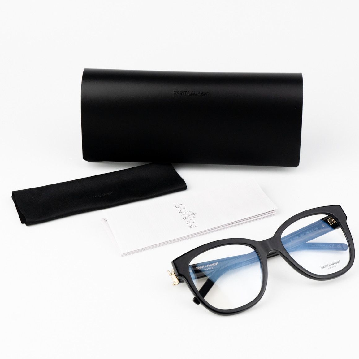 Saint Laurent Paris NEW Saint Laurent SLM97 001 Black Square Women Eyeglasses Size ONE SIZE - 10 Thumbnail