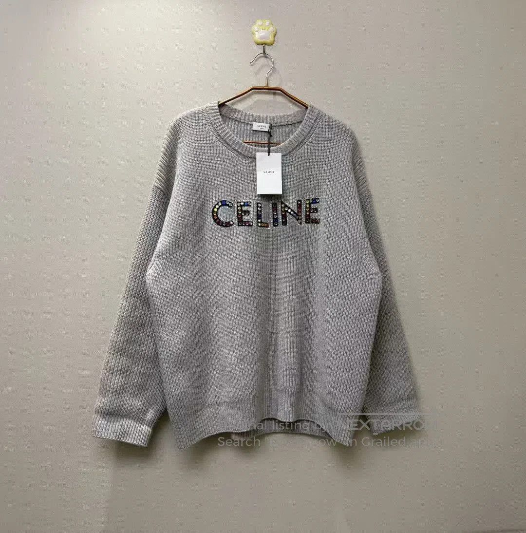 Celine Celine Rhinestone Letter Logo Sweater. Size M / US 6-8 / IT 42-44 - 1 Thumbnail