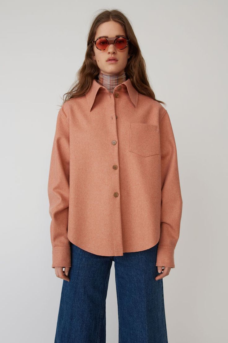 Acne Studios Acne Studios Flannel shirt dusty pink Shirt Size S / US 4 / IT 40 - 1 Thumbnail