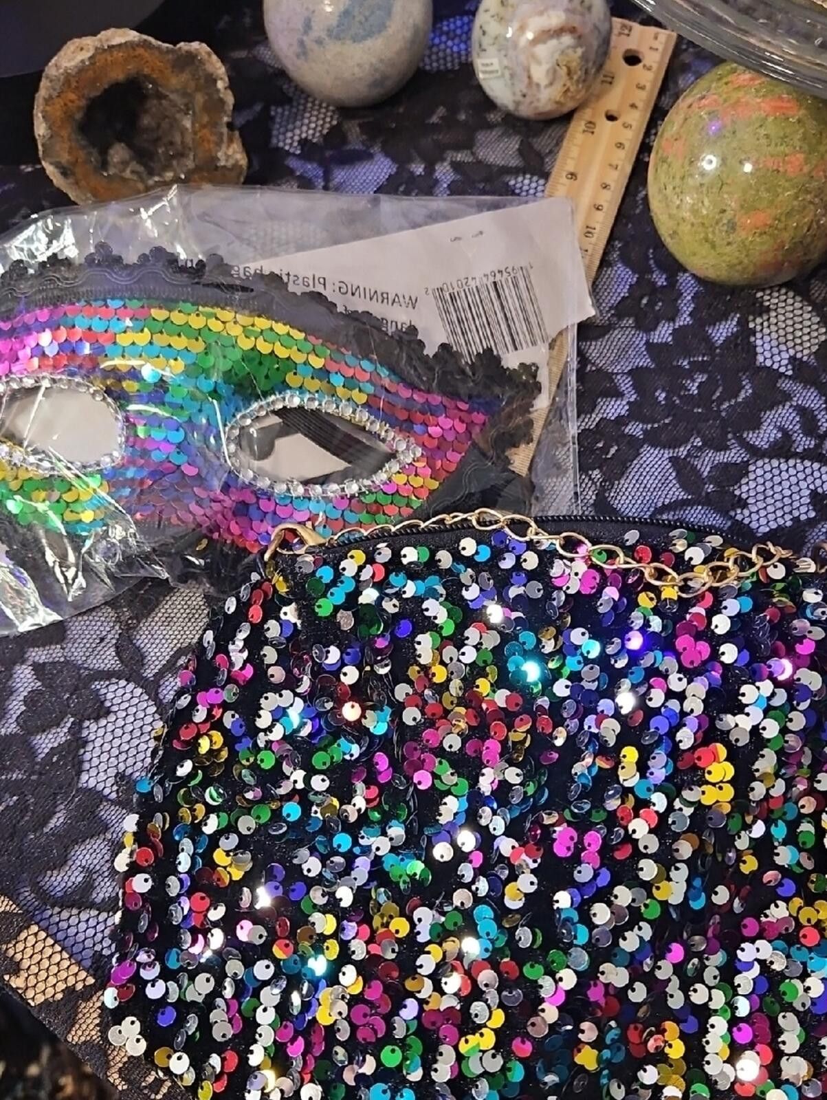 Other Sequin Chain Crossbody Bag - Multicolor Sparkle Size ONE SIZE - 1 Thumbnail