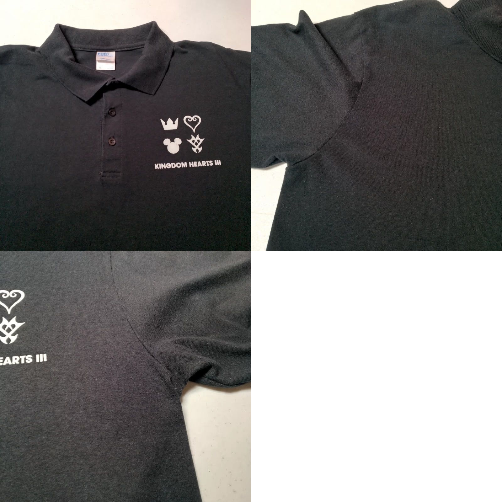 Port & Company VINTAGE Disney Pixar Kingdom Hearts III Polo Shirt Men XL Black Gaming Video Game Casual Size US XL / EU 56 / 4 - 8 Thumbnail