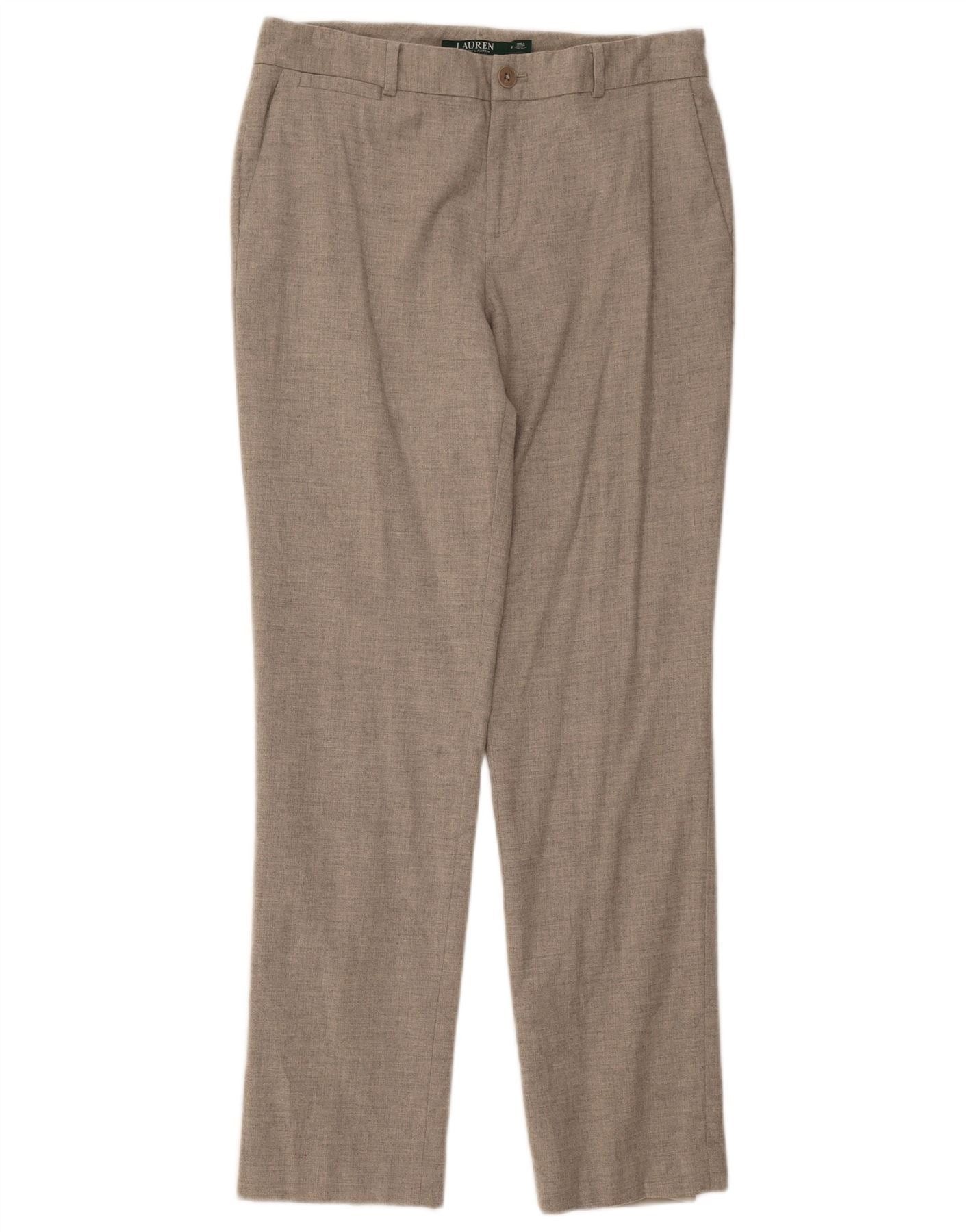 Ralph Lauren Womens Slim Chino Trousers US 8 Medium W32 L30 Grey Wool Size 27" / US 4 / IT 40 - 1 Thumbnail