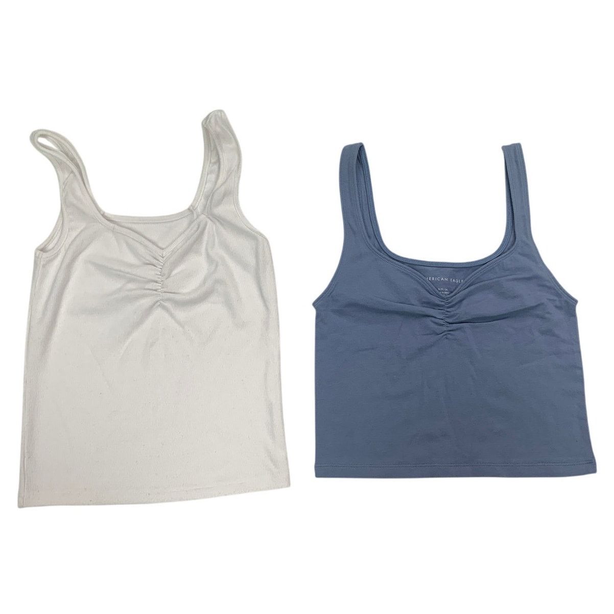 American Eagle Outfitters 2 New American Eagle Womens Small Ribbed Tank Tops Size S / US 4 / IT 40 - 1 Thumbnail