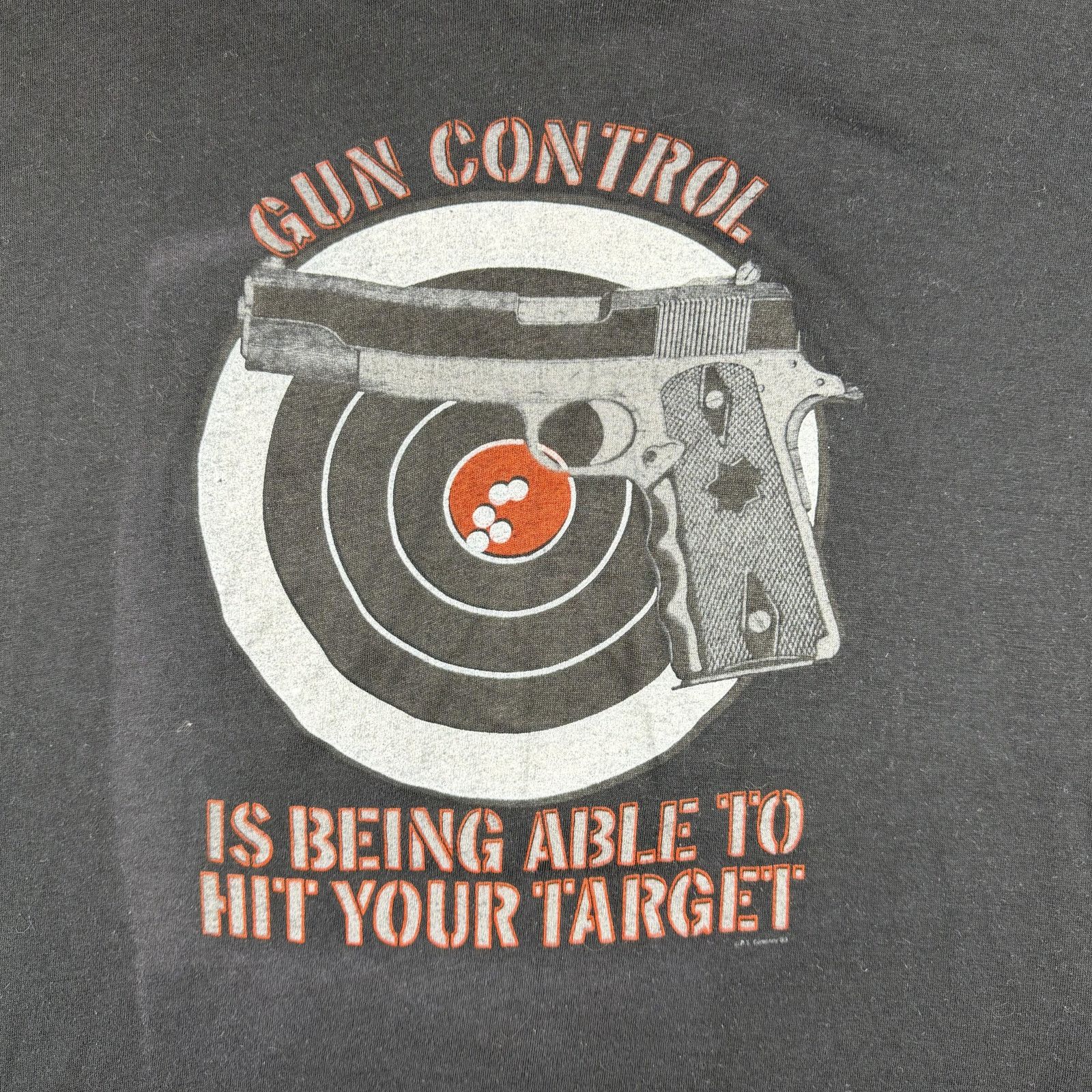 Vintage Vintage 80s Gun Control Target Graphic T-Shirt XL Size US XL / EU 56 / 4 - 3 Thumbnail
