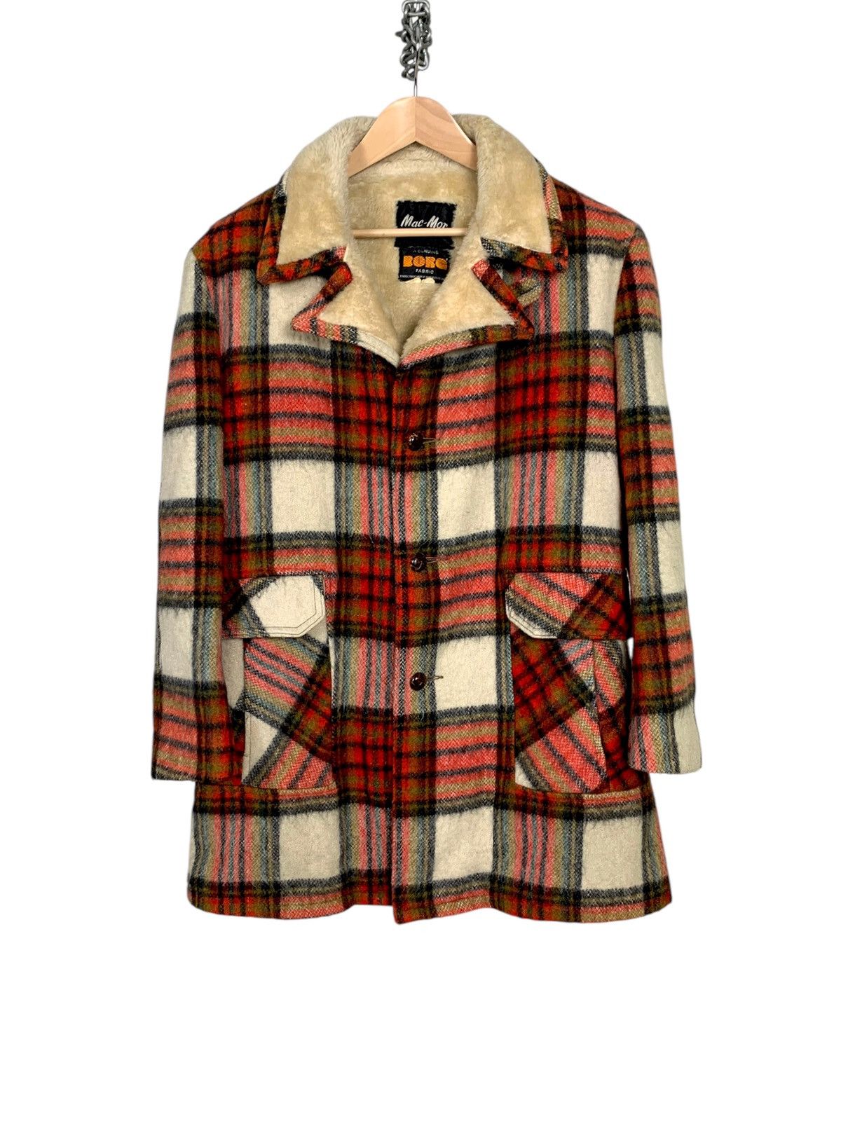 Japanese Brand 50s Vintage Canada Plaid Shearling Wool Heavy Coat Size US M / EU 48-50 / 2 - 2 Thumbnail