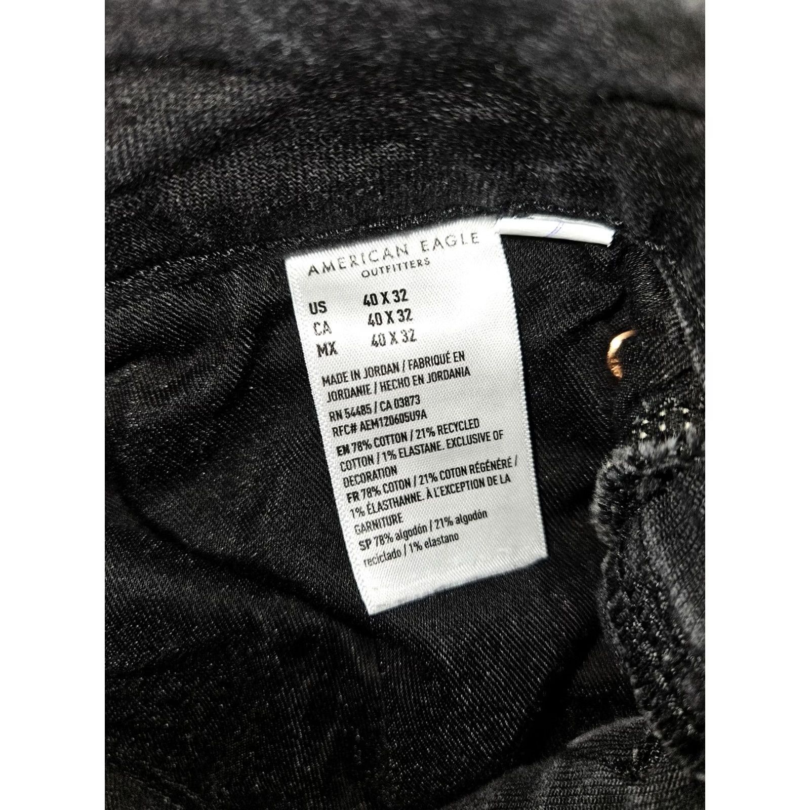 American Eagle Outfitters VINTAGE American Eagle Jeans Mens 40x32 Black Original Straight Airflex+ Denim Stretch Size US 40 / EU 56 - 3 Thumbnail