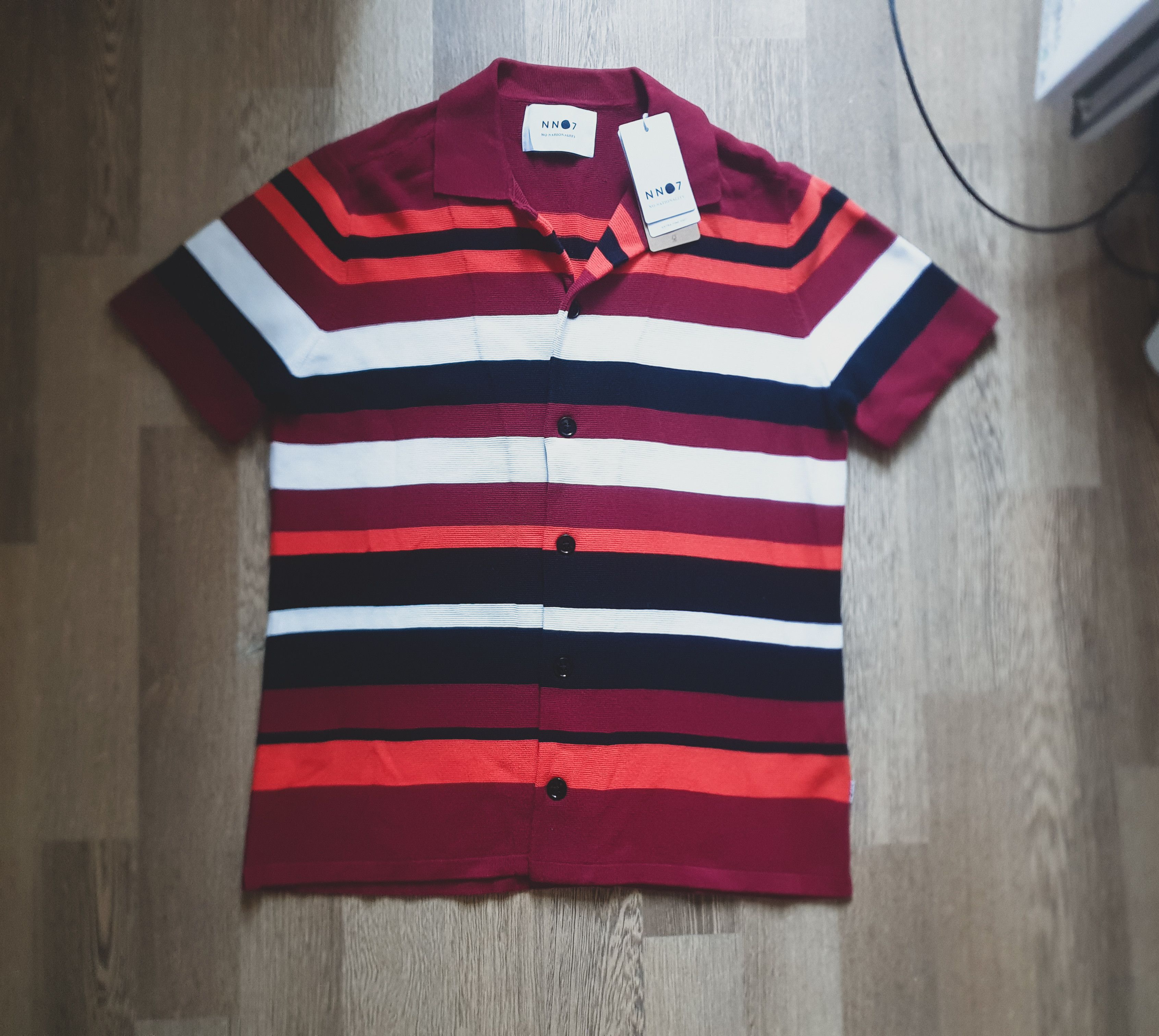 image of Nn07 Knit Shirt No Nationality M Size in Red/White/Orange, Men's