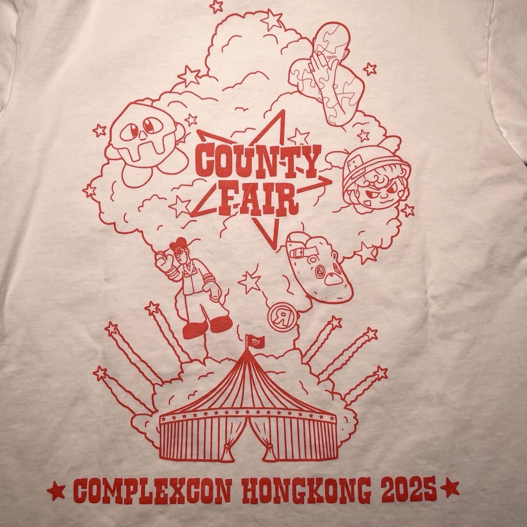 Vintage ComplexCon Shirt Mens S Hong Kong 2025 County Fair Mf Doom Kirby Circus White T-Shirt Size S Mens Boys Girls Size US S / EU 44-46 / 1 - 2 Thumbnail