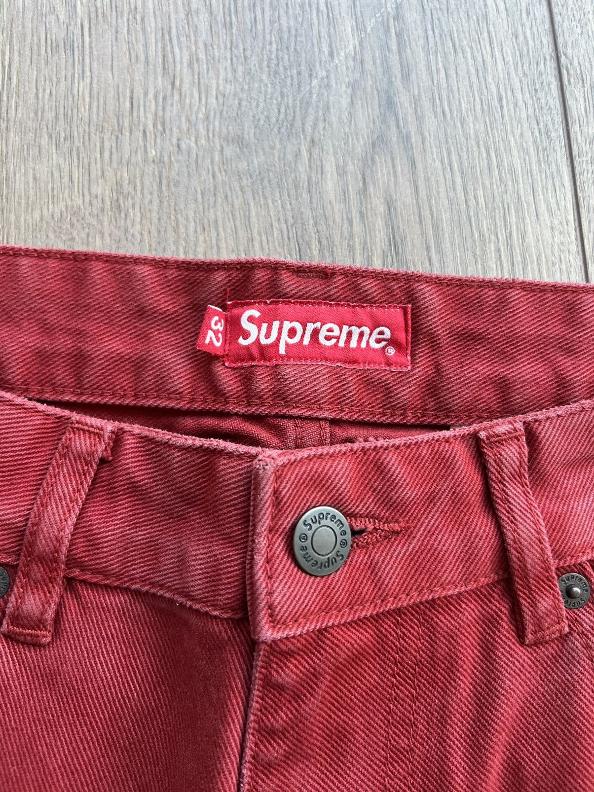 Supreme Supreme 2-Tone Paneled Denim Jeans “Red” 32 Size US 32 / EU 48 - 4 Thumbnail