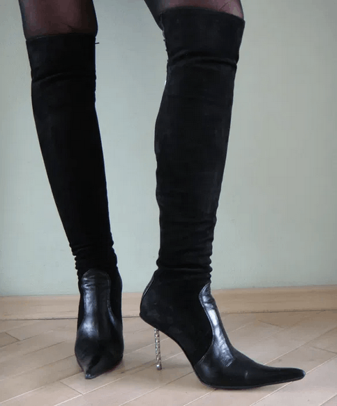 Other Avant garde Y2k Italian leather high boots Size US 8 / IT 38 - 4 Thumbnail