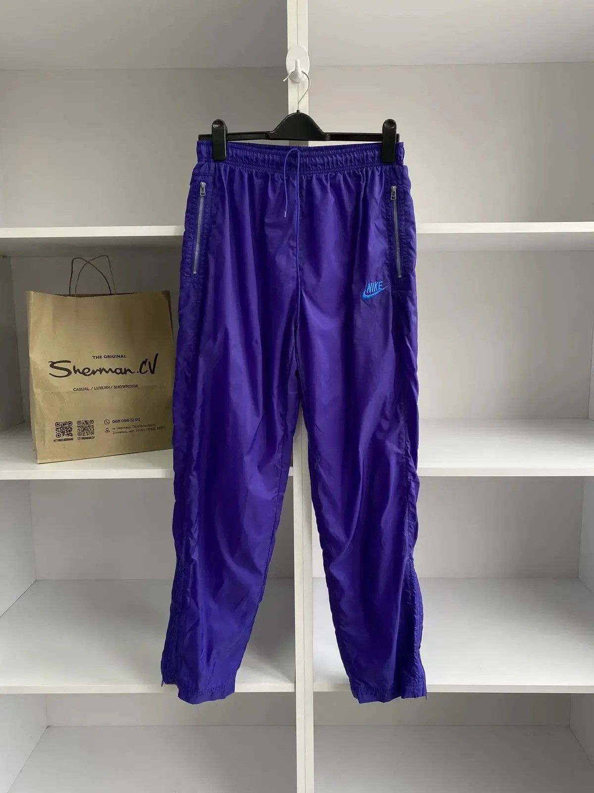 Nike × Vintage Vintage 80s Nike Windbreaker Track Pants Men’s Medium Size US 31 - 2 Thumbnail